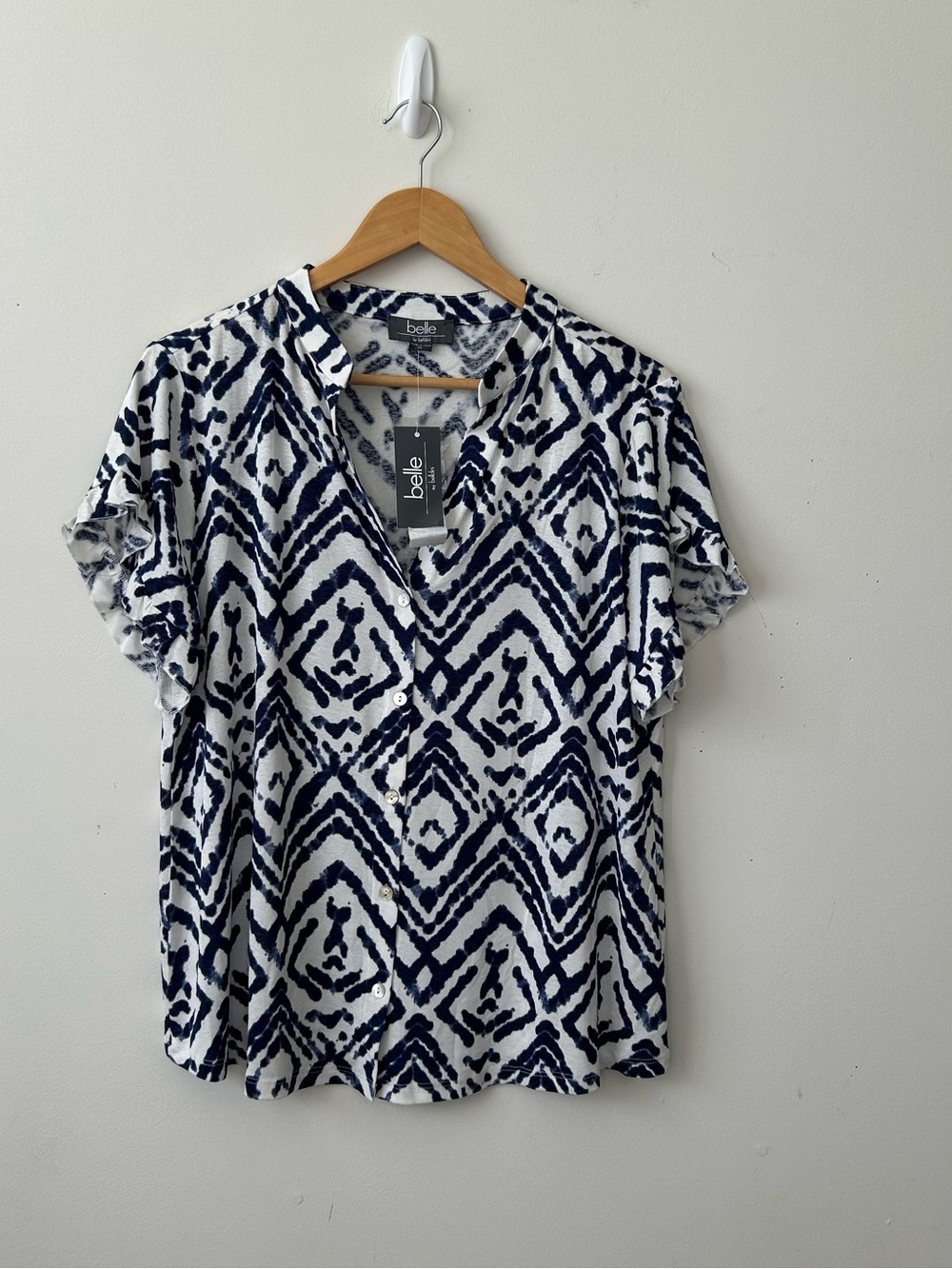 Belle By Belldini XL Button Down Tops Blue New Blouse